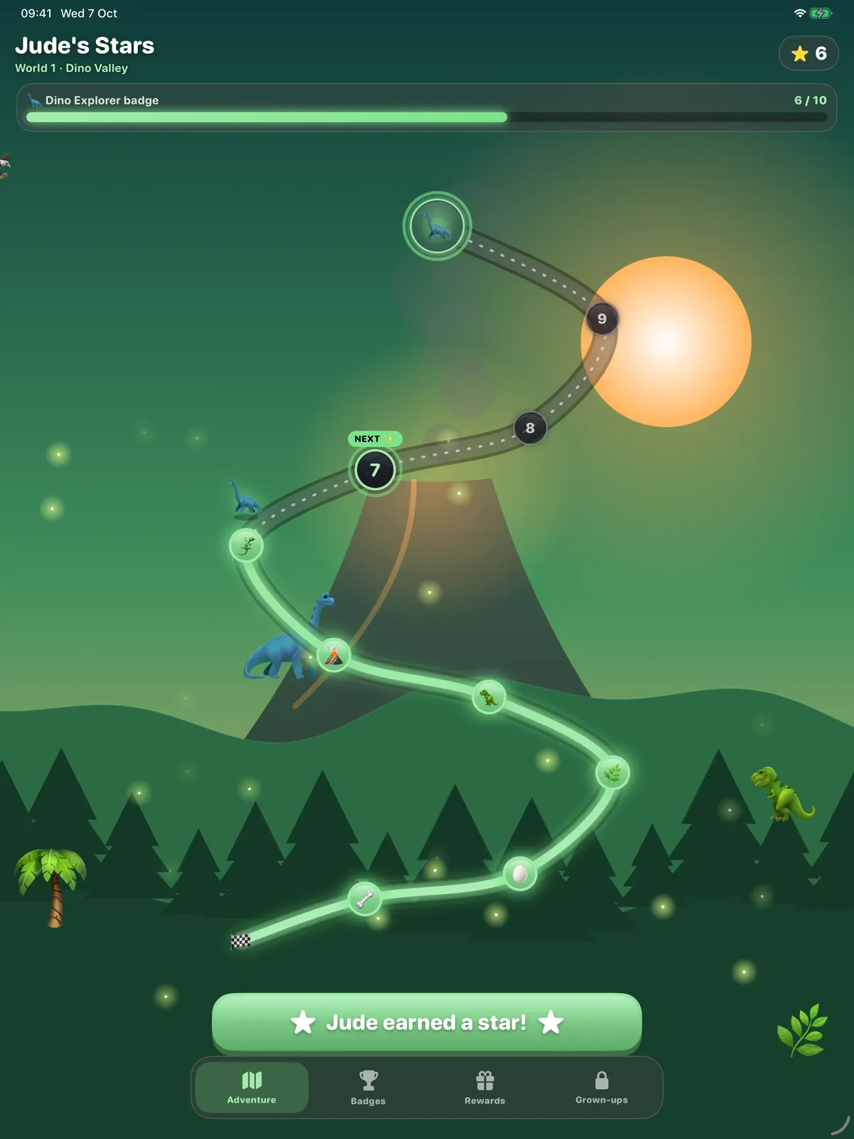 Jude's Stars on iPad: the Dino Valley star map